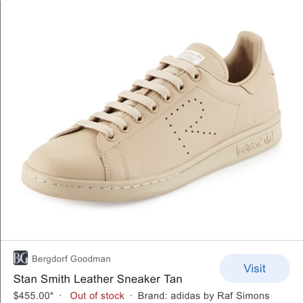 ❤️ADIDAS by RAF SIMONS Sz 8 tan leather Stan Smith